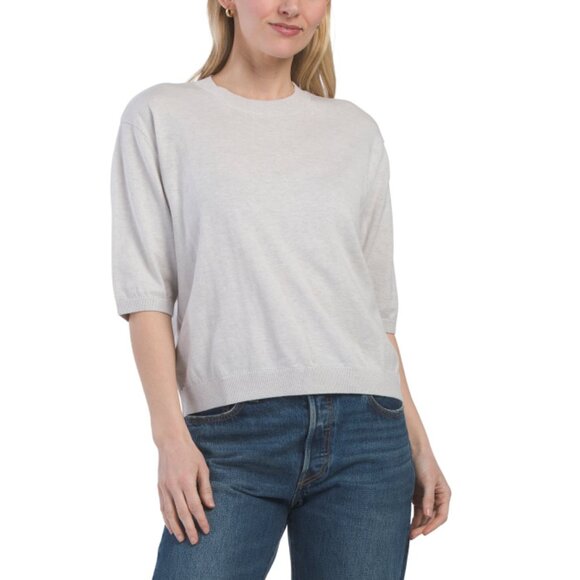 COLORUSH Grey Silk And Cashmere Blend Nara Tee - Picture 1 of 1
